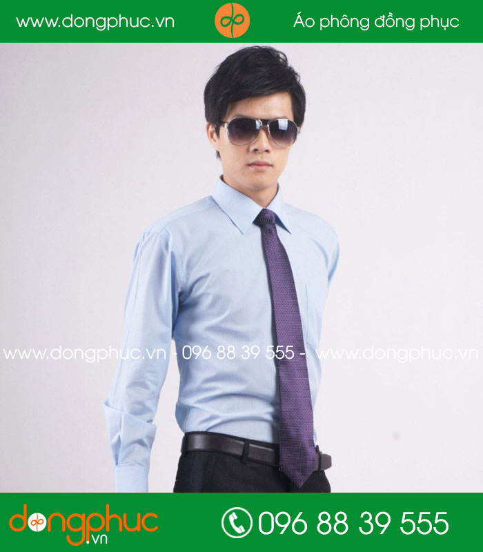 Đồng phục áo sơ mi màu xanh dương